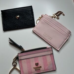 Juicy Couture Black and Pink Card Holders Set